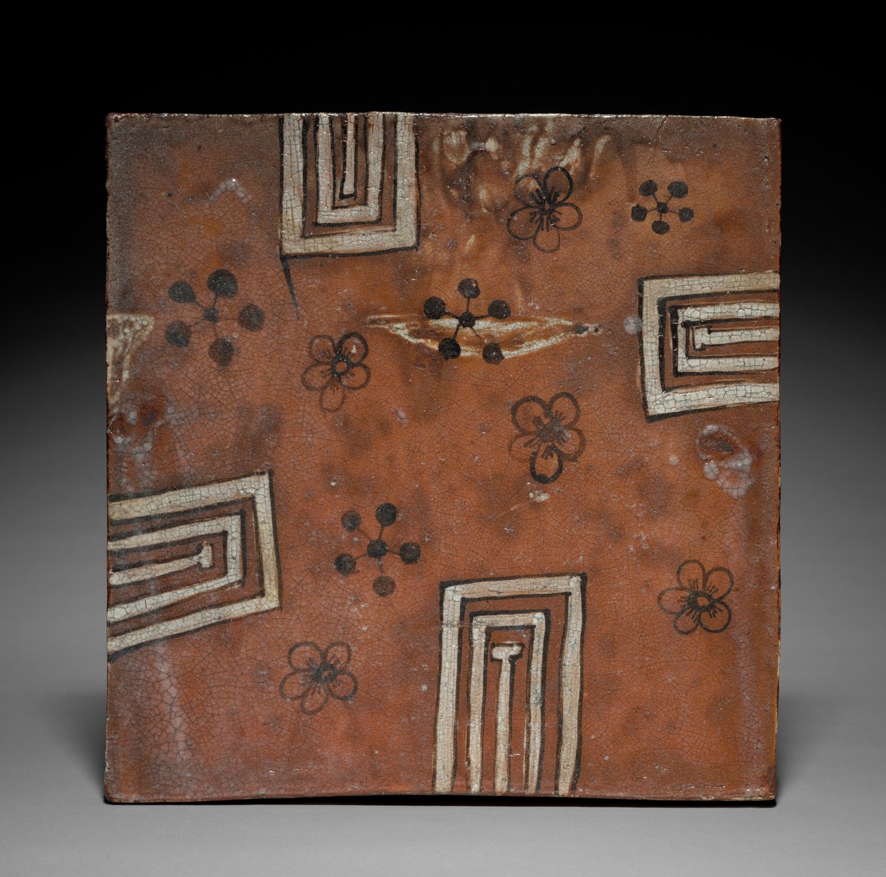 Dlaždice: Red Oribe Ware, Plošina pro letní čaj, c. 1600. od Unbekannt