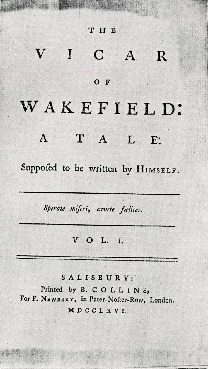 Titulní strana Vicar of Wakefield, 1766 od Unbekannt