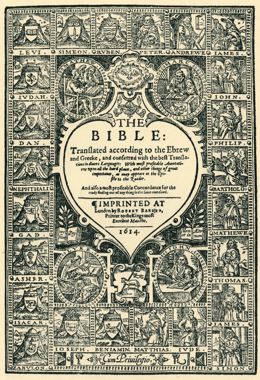 „Titulní stránka ženevské bible“, 1614, 1943. od Unbekannt