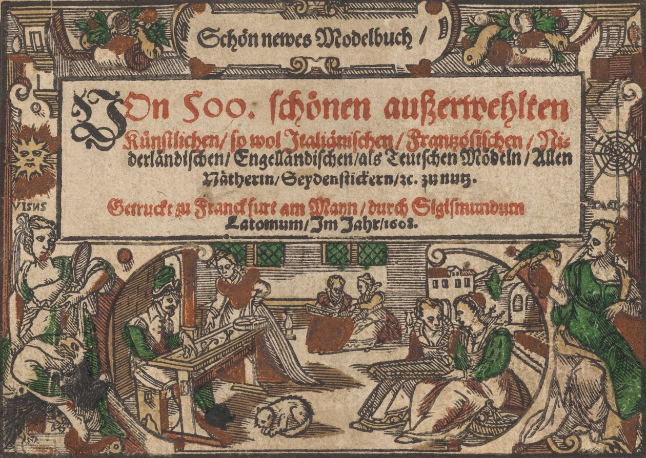 Titulní strana z Schön newes Modellbuch Strana 1r, 1608. od Unbekannt