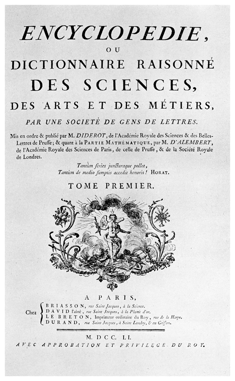 Titulní strana encyklopedie Denis Diderots, 1751 1956 od Unbekannt