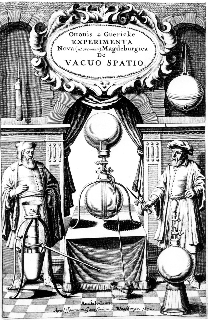 Titulní strana Experimenta Nova, ut vocant, Magdeburgica, de vacuo Spatio, Amsterdam, 1672 od Unbekannt