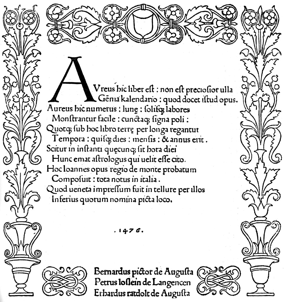 Titulní strana Kalendária od Regiomontana, 1476, 1893 od Unbekannt