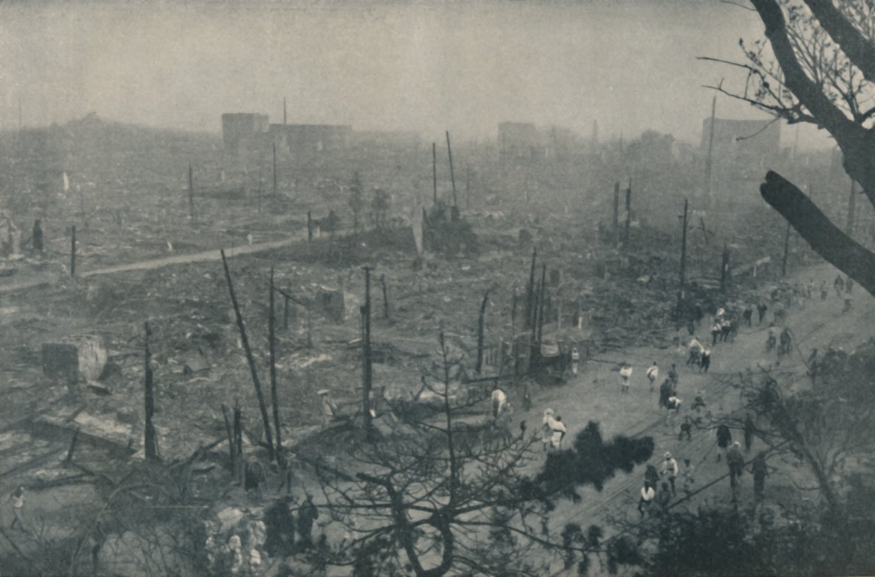 Tokijská doutnající pláň trosek a popela, c1935 od Unbekannt