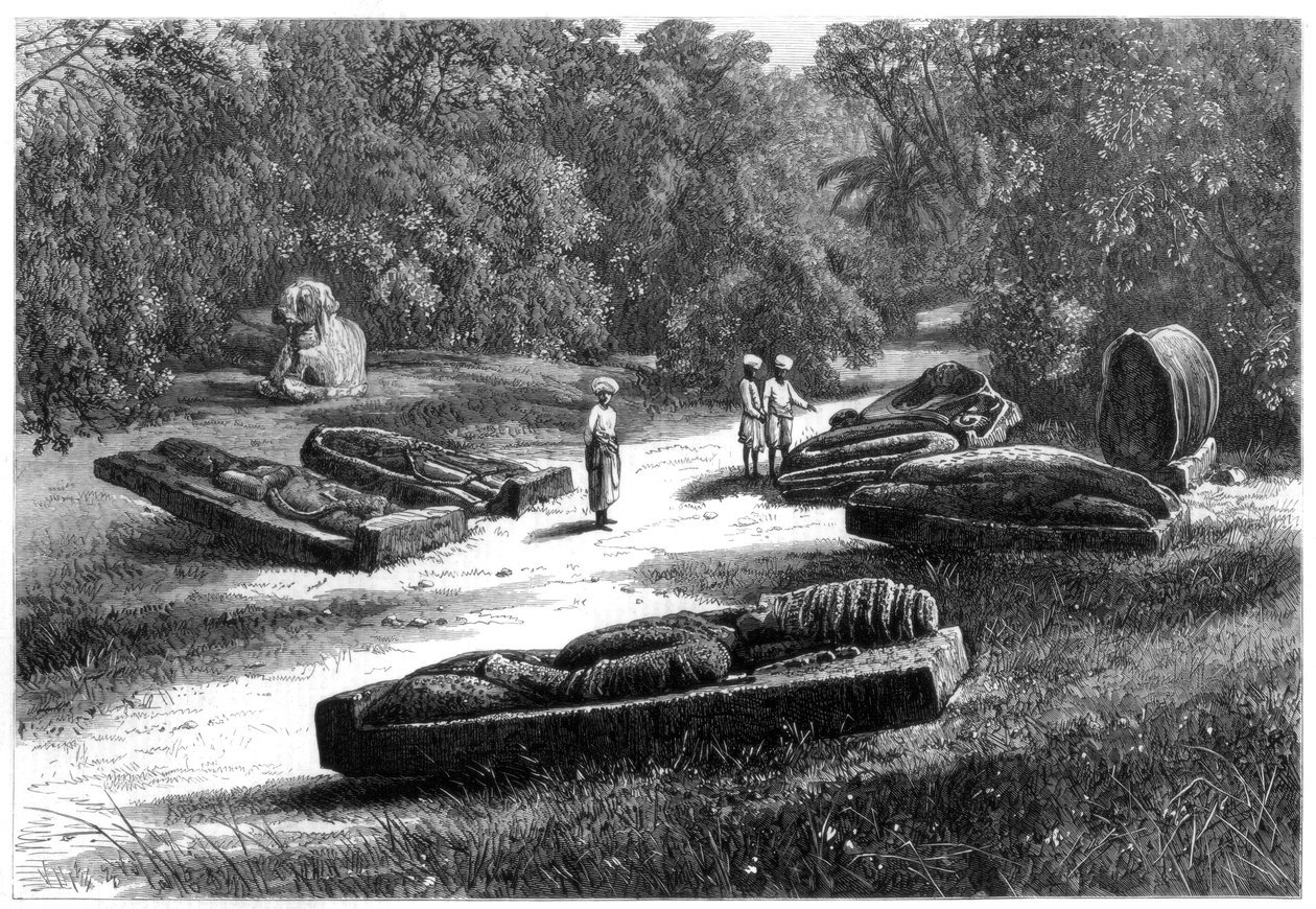 Hrobky Gond Rajahs, Chanda, střední Indie, 1875 od Unbekannt