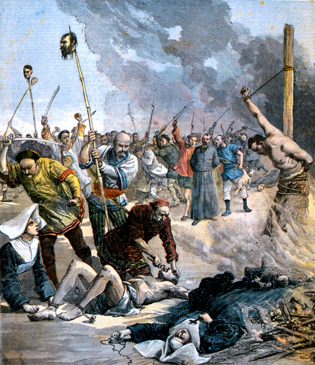 Mučení a vraždy křesťanských jeptišek a kněží během povstání boxerů v Číně, 1891 od Unbekannt