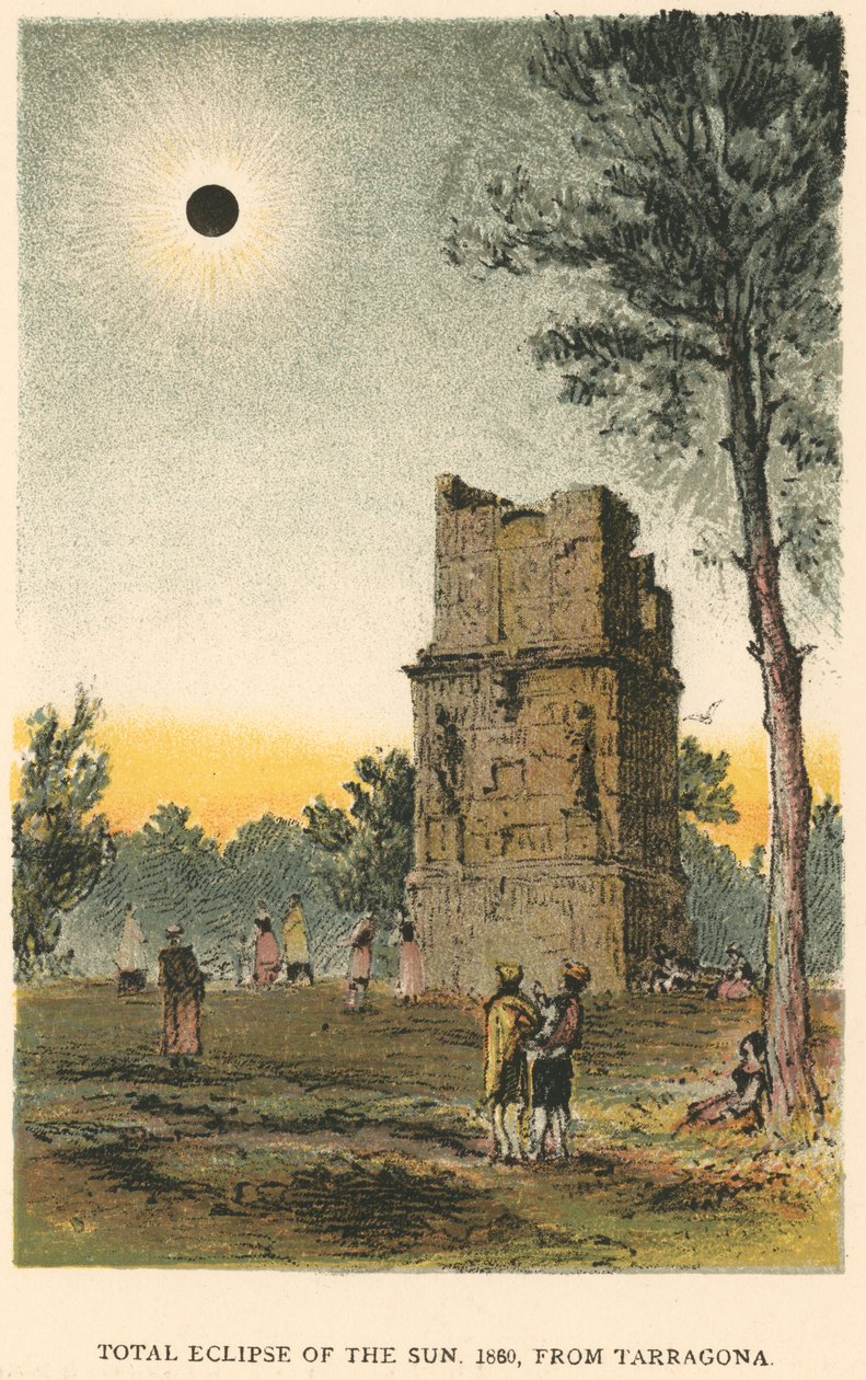 Úplné zatmění Slunce v roce 1860 pozorované z Tarragony, Španělsko, 1884 od Unbekannt
