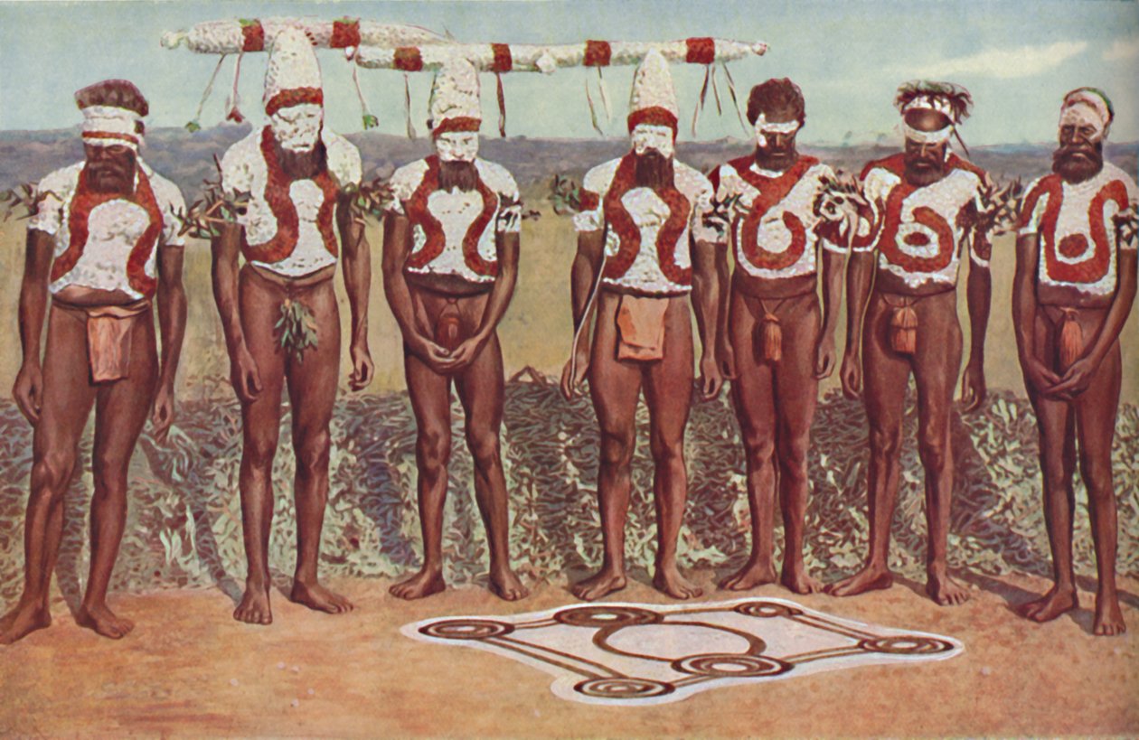 Totemistický rituál mezi australskými černochy, c1935 od Unbekannt