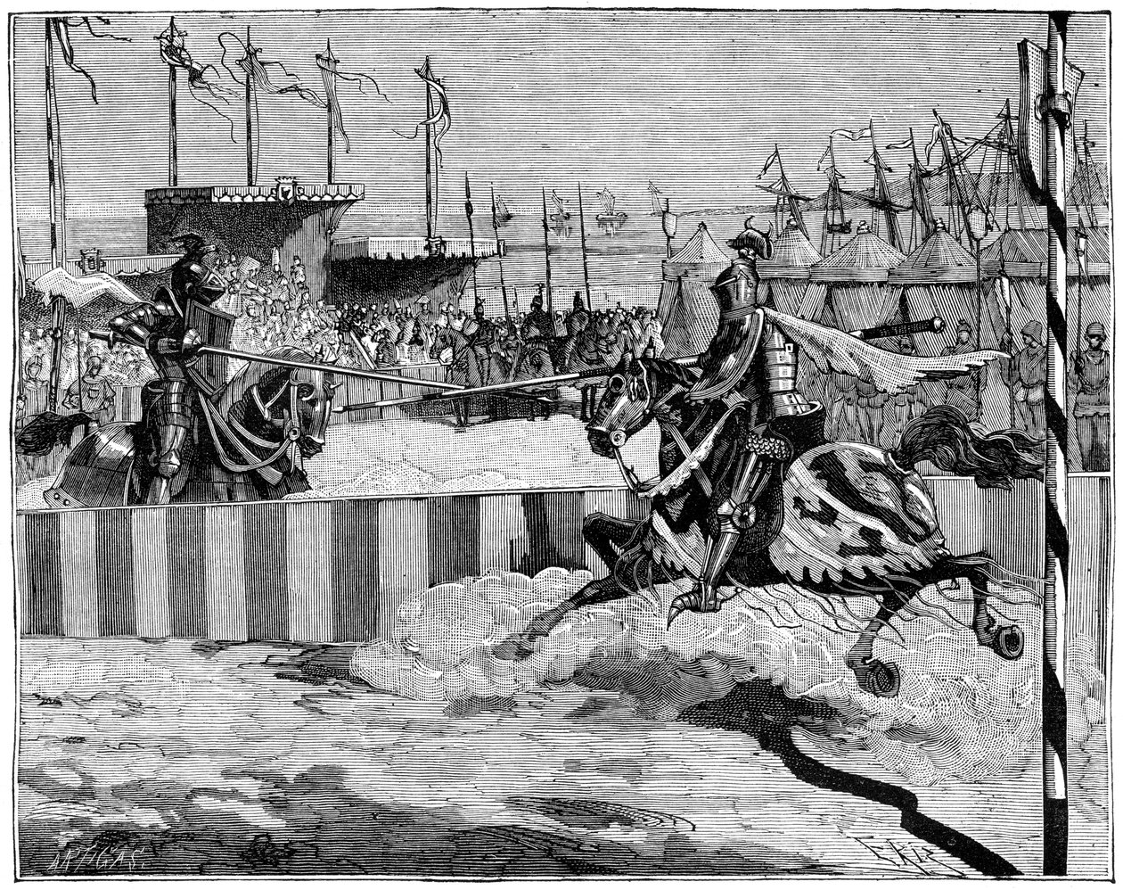Turnaj pro korunovaci Ludvíka II dAnjou, poblíž Calais, c1389 1882-1884 od Unbekannt