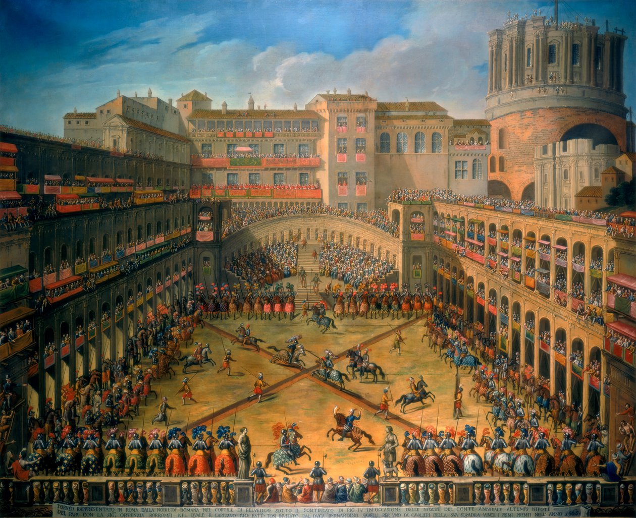 Turnaj na dvoře Vatikánu, Řím, 1565 od Unbekannt