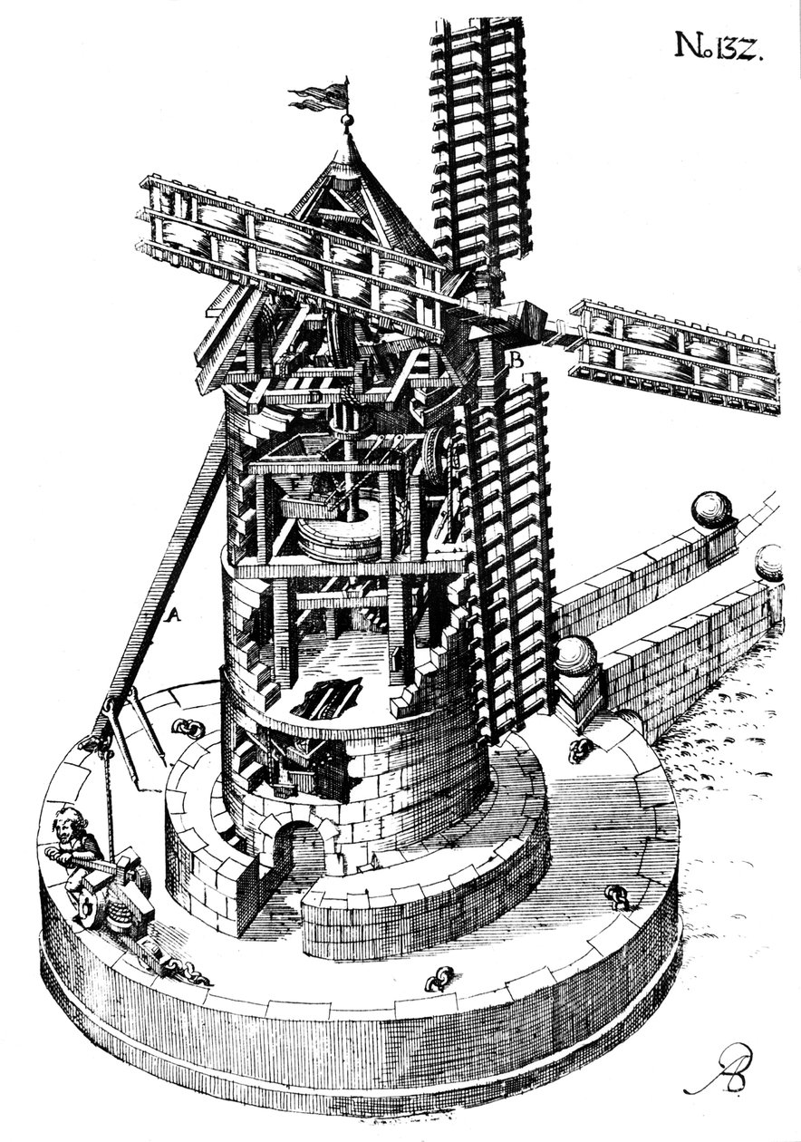 Věžový mlýn, 1620 od Unbekannt