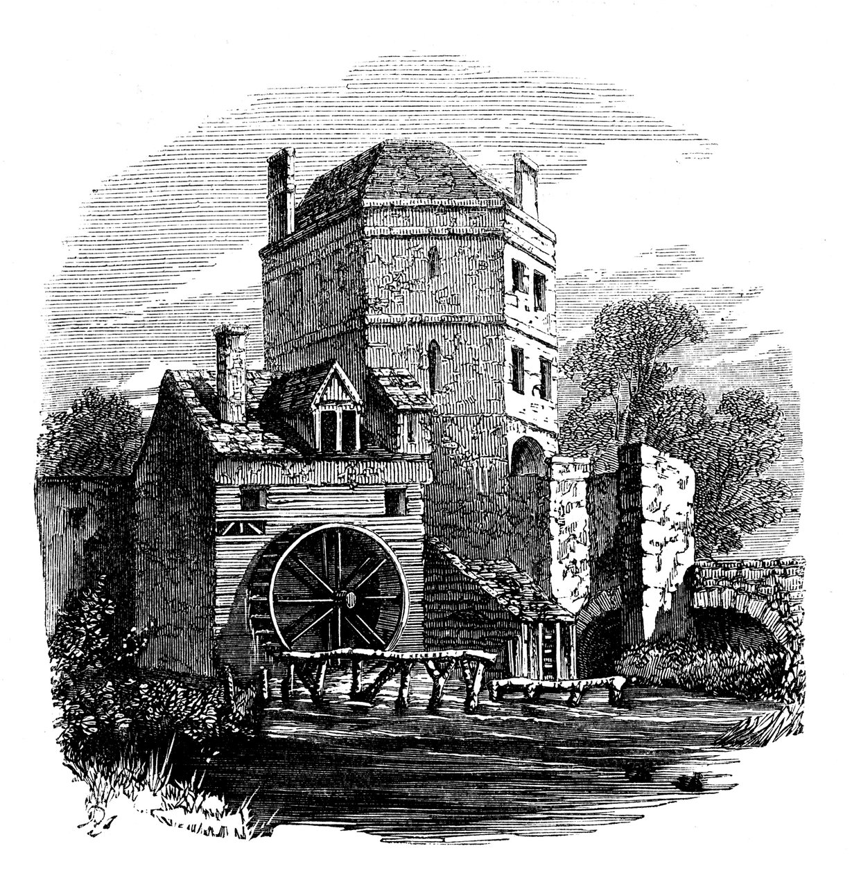 Věž františkánského kláštera, Oxford, c1860 od Unbekannt