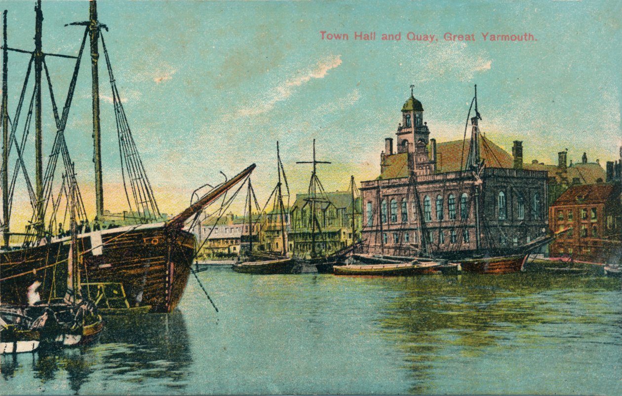Radnice a přístaviště, Great Yarmouth, Norfolk, c1905 od Unbekannt