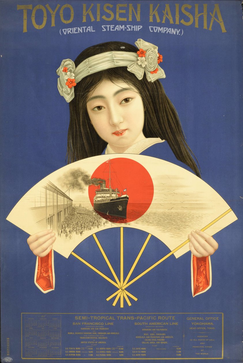 Společnost Toyo Steamship Company-Orienta l S Thea m and p Company, Yokohama, 1917. od Unbekannt