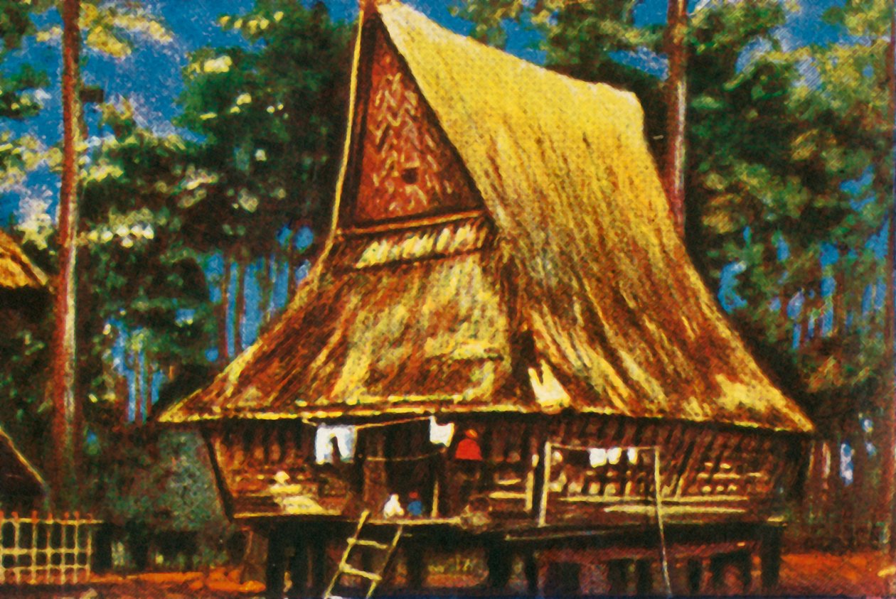 Tradiční dům na kůlech, Sumatra, c1928. od Unbekannt