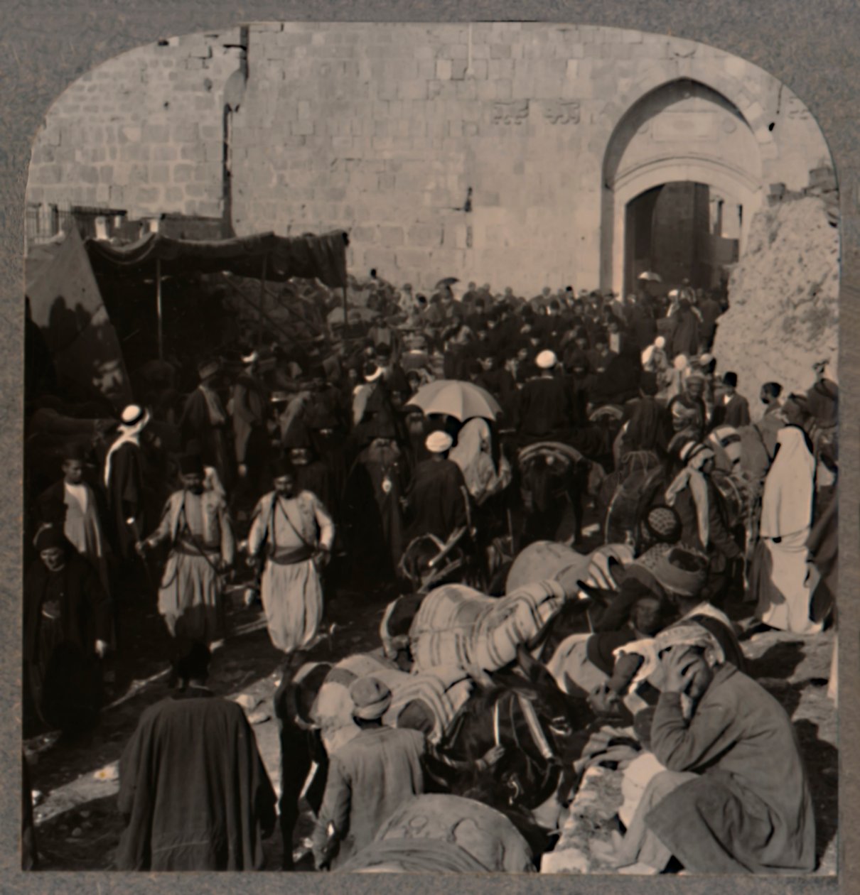 Doprava u St. Stephens Gate, Jeruzalém, c1900 od Unbekannt