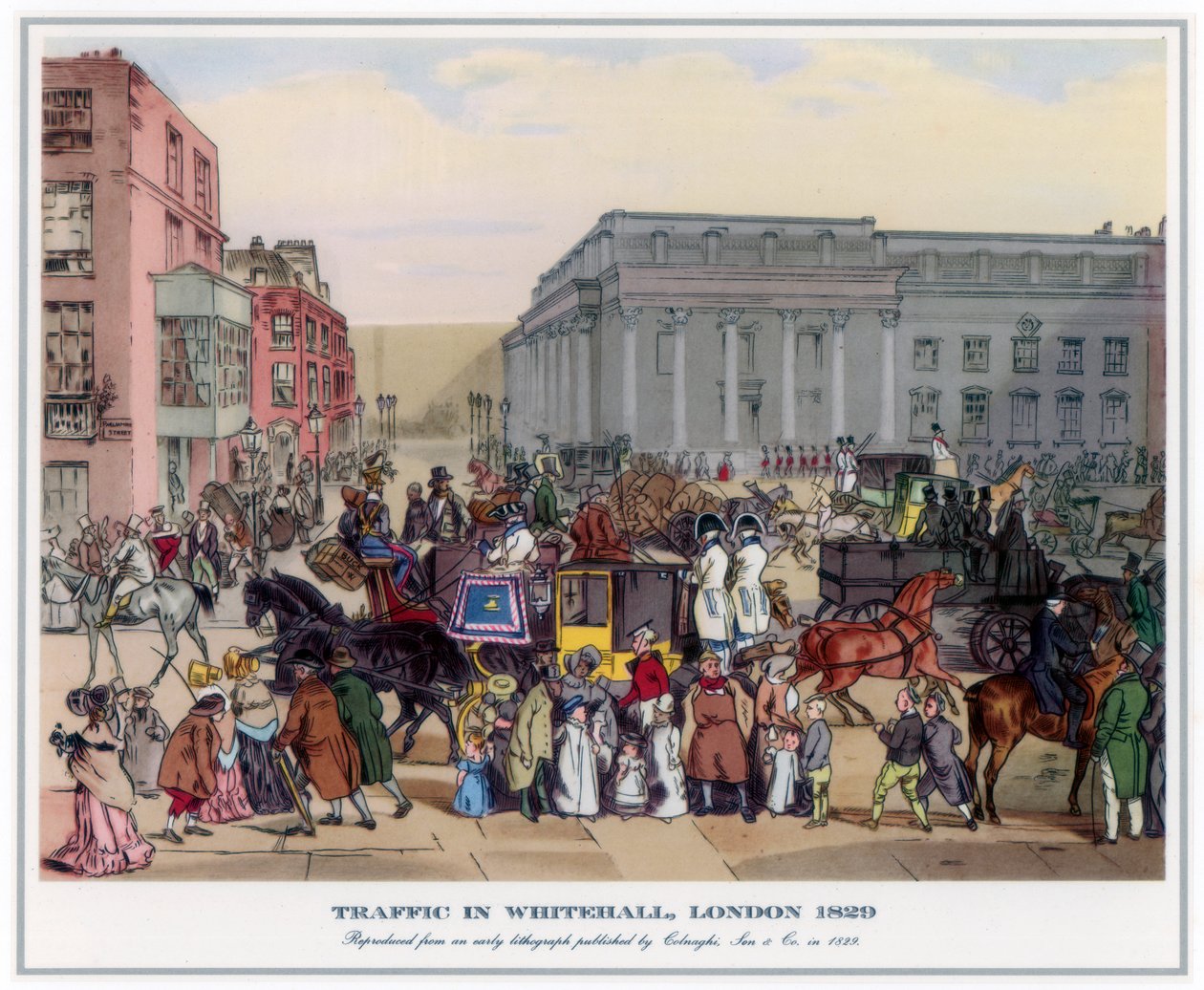 Provoz ve Whitehall, Londýn, 1829 od Unbekannt