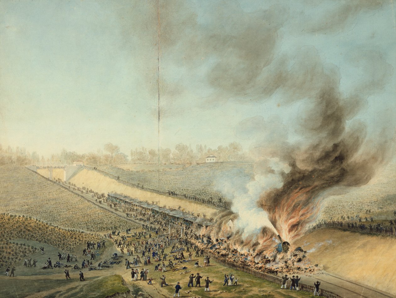 Vlaková nehoda v Bellevue v roce 1842 19. století od Unbekannt