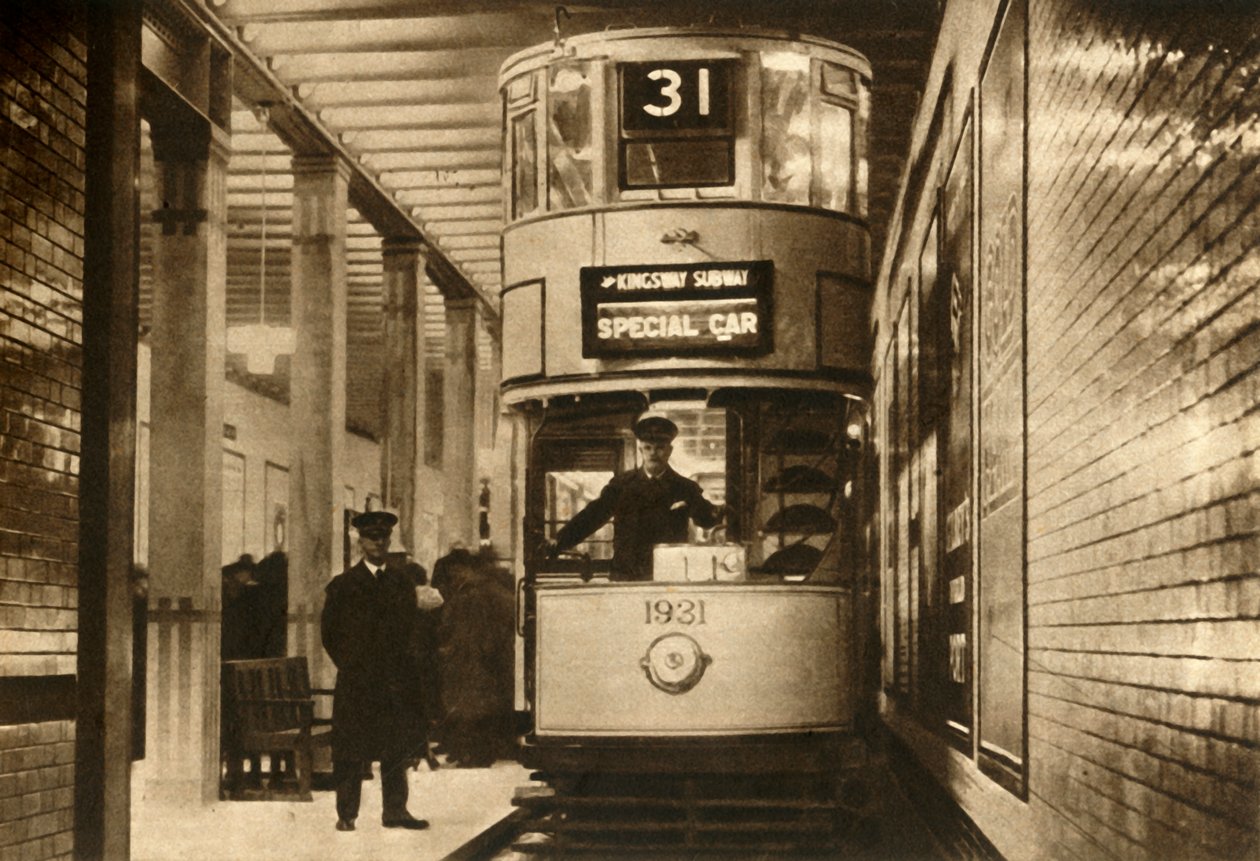 Tramvaj v metru Kingsway, Londýn, 1931, 1933. od Unbekannt