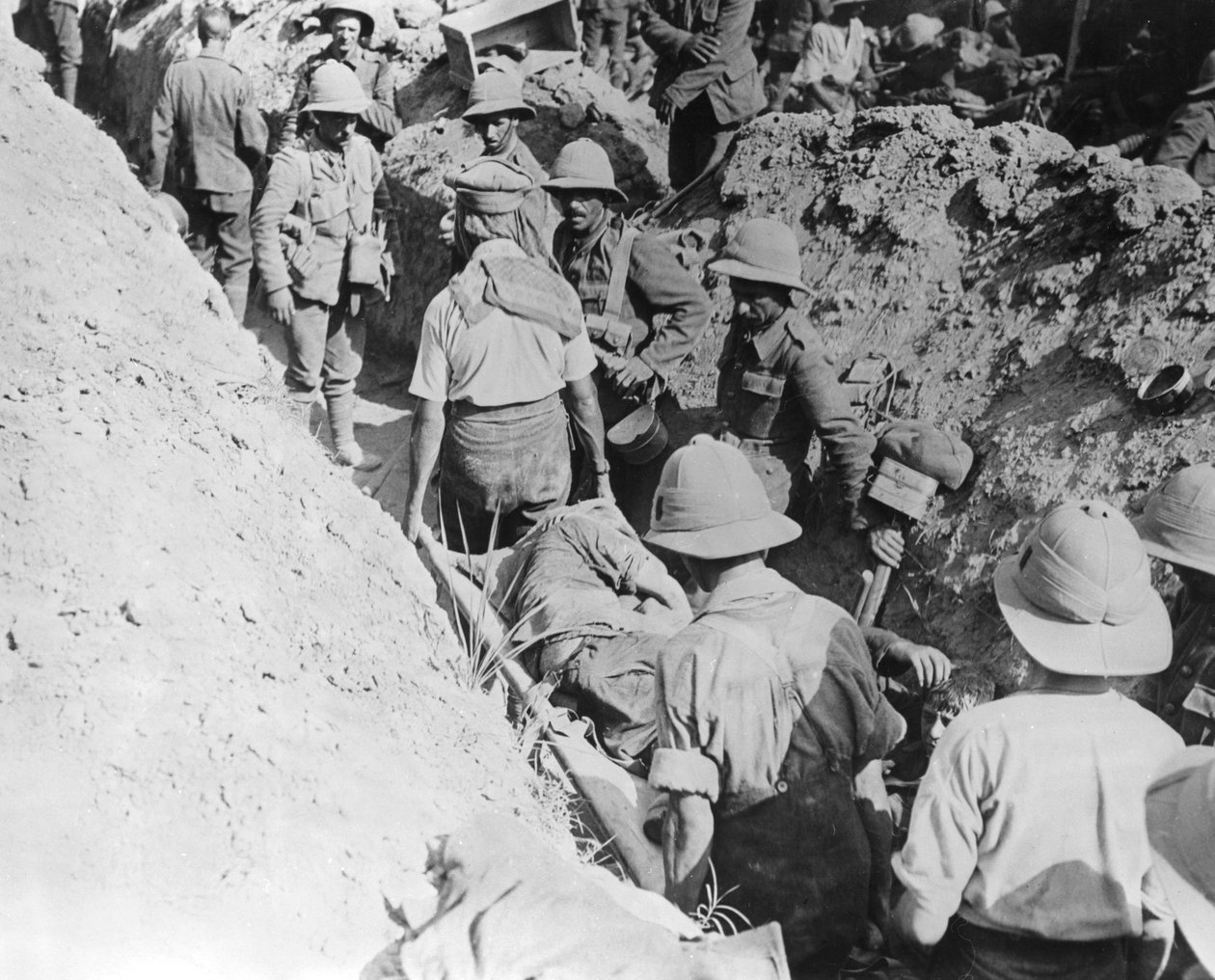 Převoz zraněných, spojenecké operace v Dardanelách, Turecko, 1915-1916 od Unbekannt