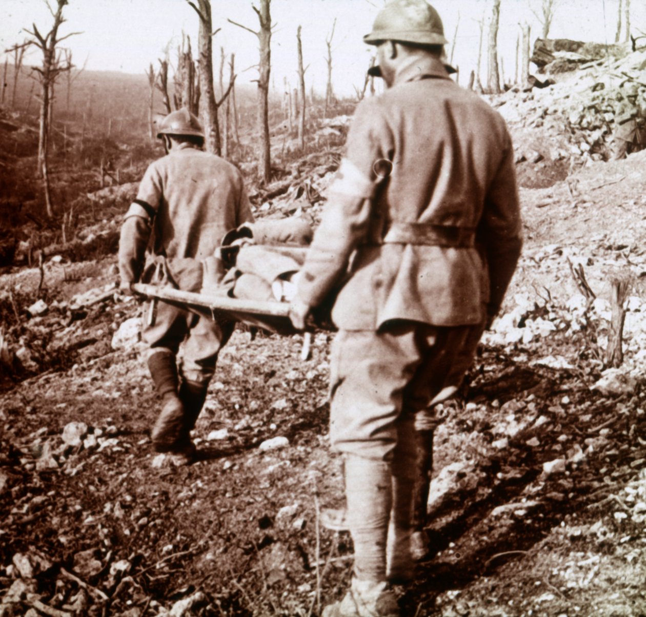 Přeprava raněných, Chemin des Dames, severní Francie, c1914-c1918. od Unbekannt