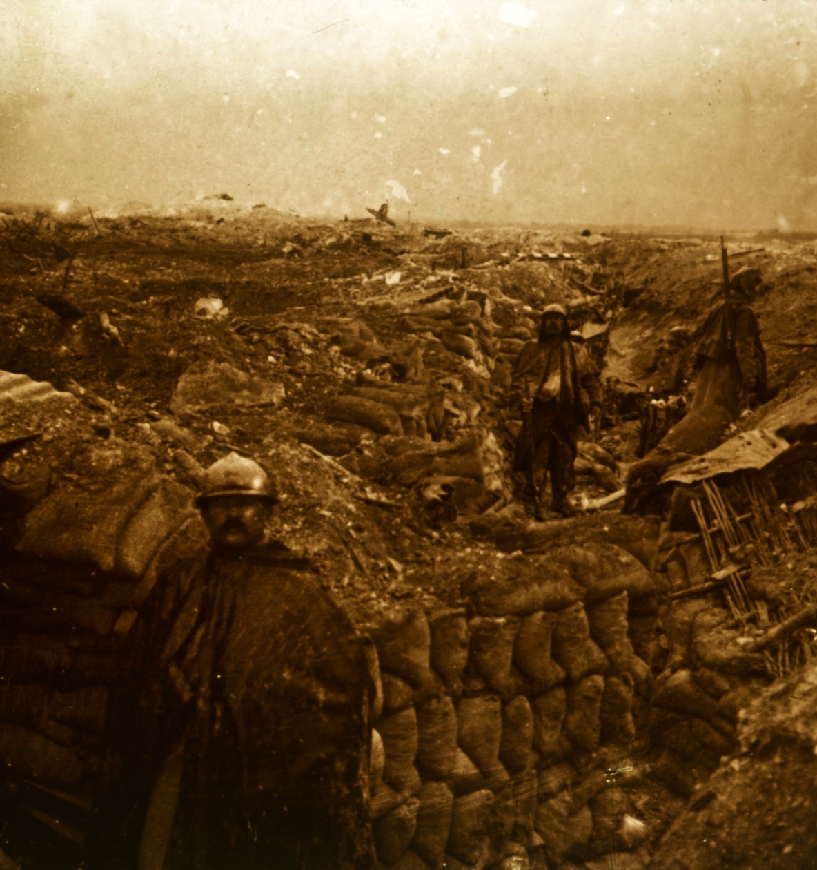 Zákopy na frontové linii, Moulin de Souain, severní Francie, c1915 od Unbekannt