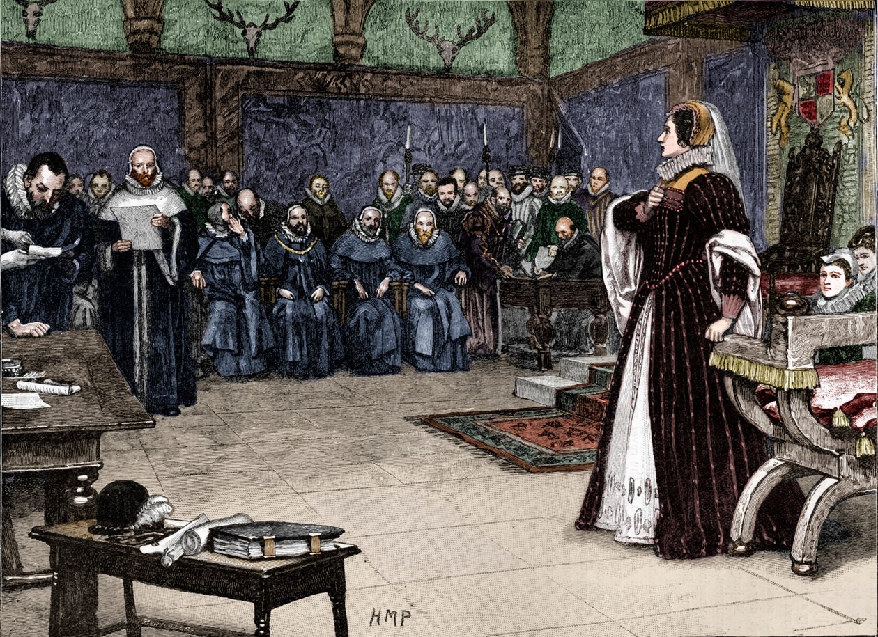 Proces s Mary Queen of Scots na zámku Fotheringhay, 1586 1905 od Unbekannt