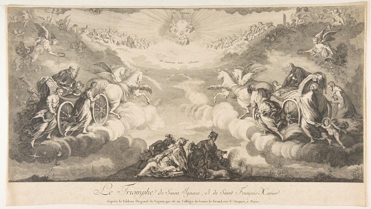 Triumf svatého Ignáce a svatého Františka Xaverského Le Triomphe de Saint Ignace et..., 17. století. od Unbekannt