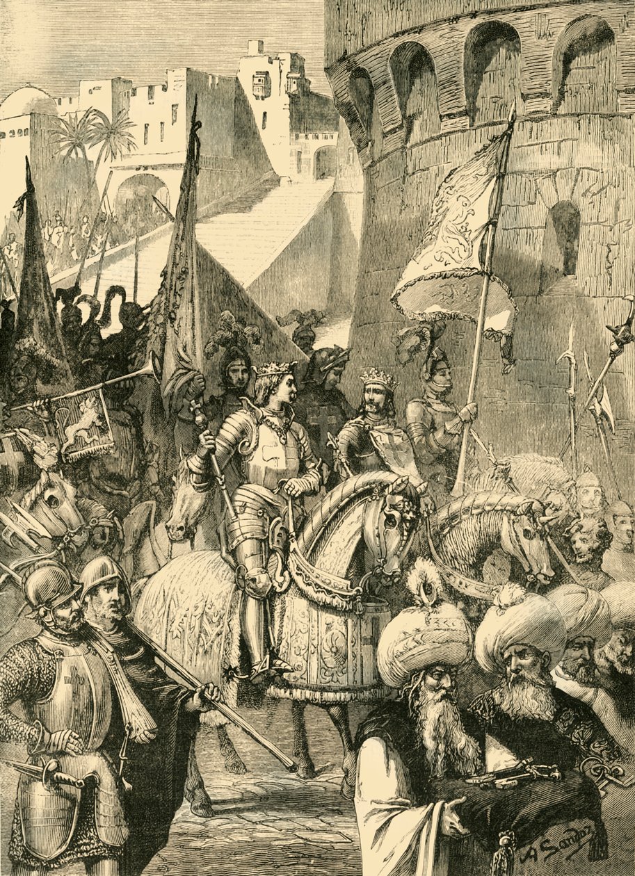 Triumfální vstup Richarda I. a Philipa Augusta do Akkonu, 1191, 1890. od Unbekannt