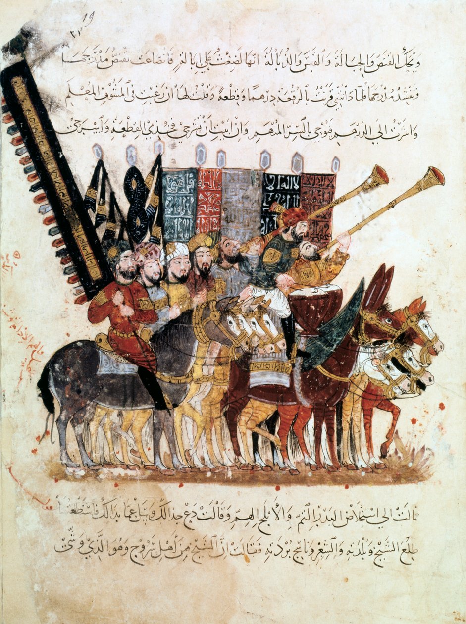 Vojsko jezdců na náboženském obřadu, c1240 od Unbekannt