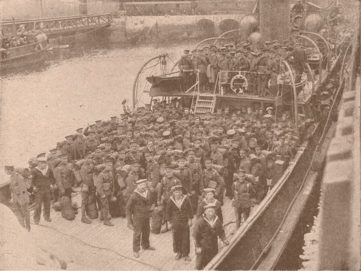 Vojska na palubě transportu pod Lamanšským průlivem, c1915 1928 od Unbekannt