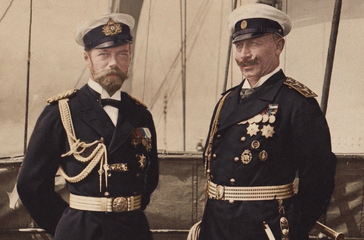 Car Nicholas II a císař Wilhelm II v Björkö, 1905. od Unbekannt