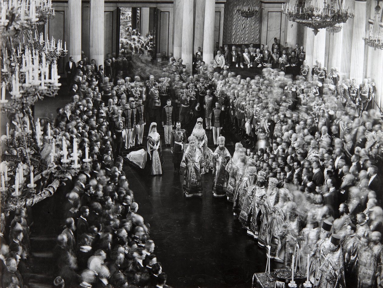 Car Nicholas II na slavnostním otevření první Dumy, Petrohrad, Rusko, 1906 od Unbekannt