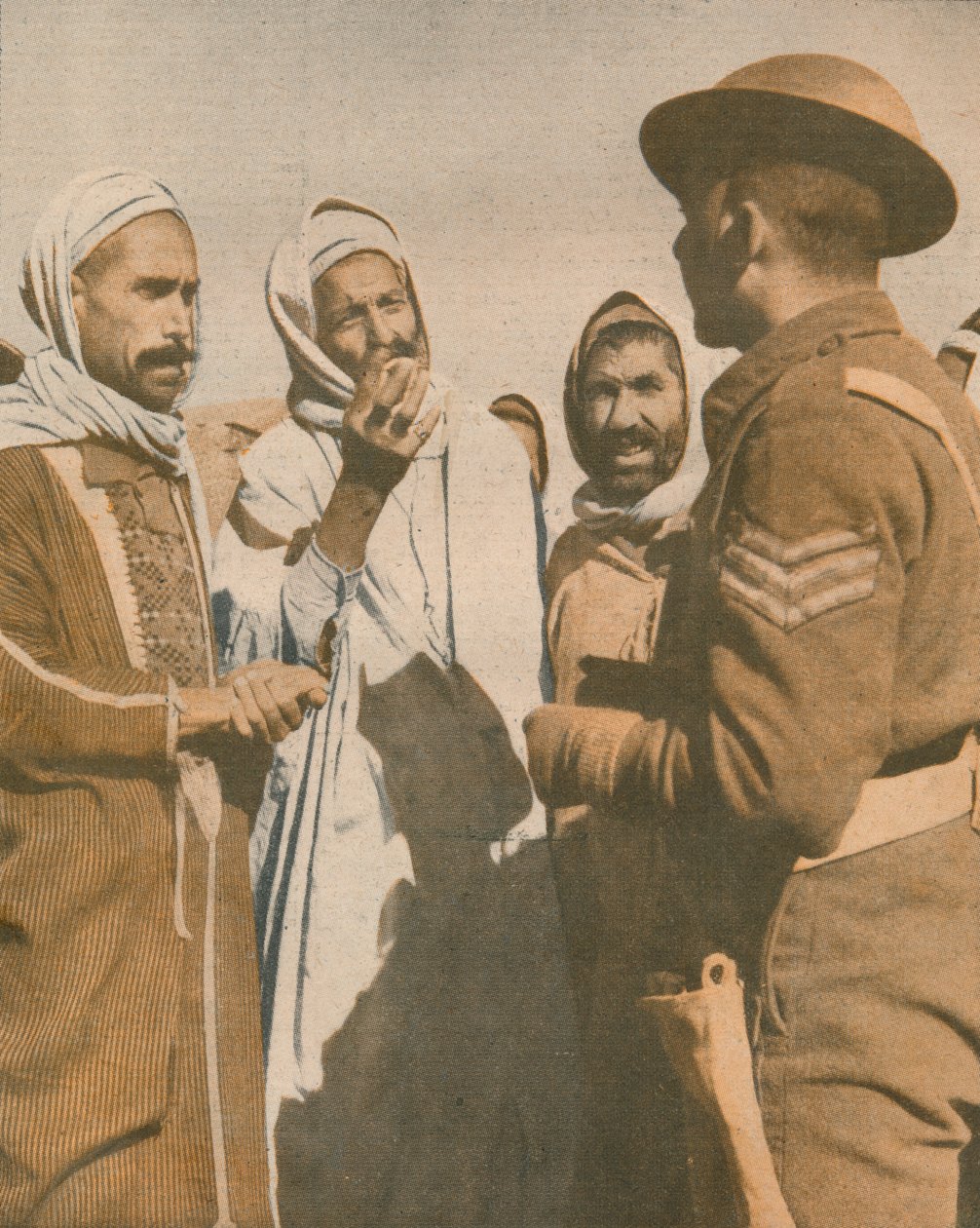Tunisští Arabové vítají britského seržanta v Chaouach, 1943 od Unbekannt