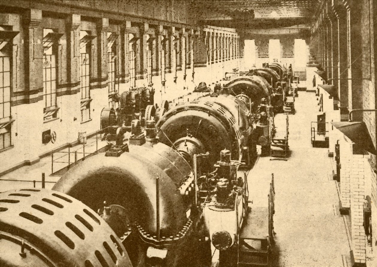 Turbo-generátory v Neasden Power House, Metropolitan Railway, 1930. od Unbekannt