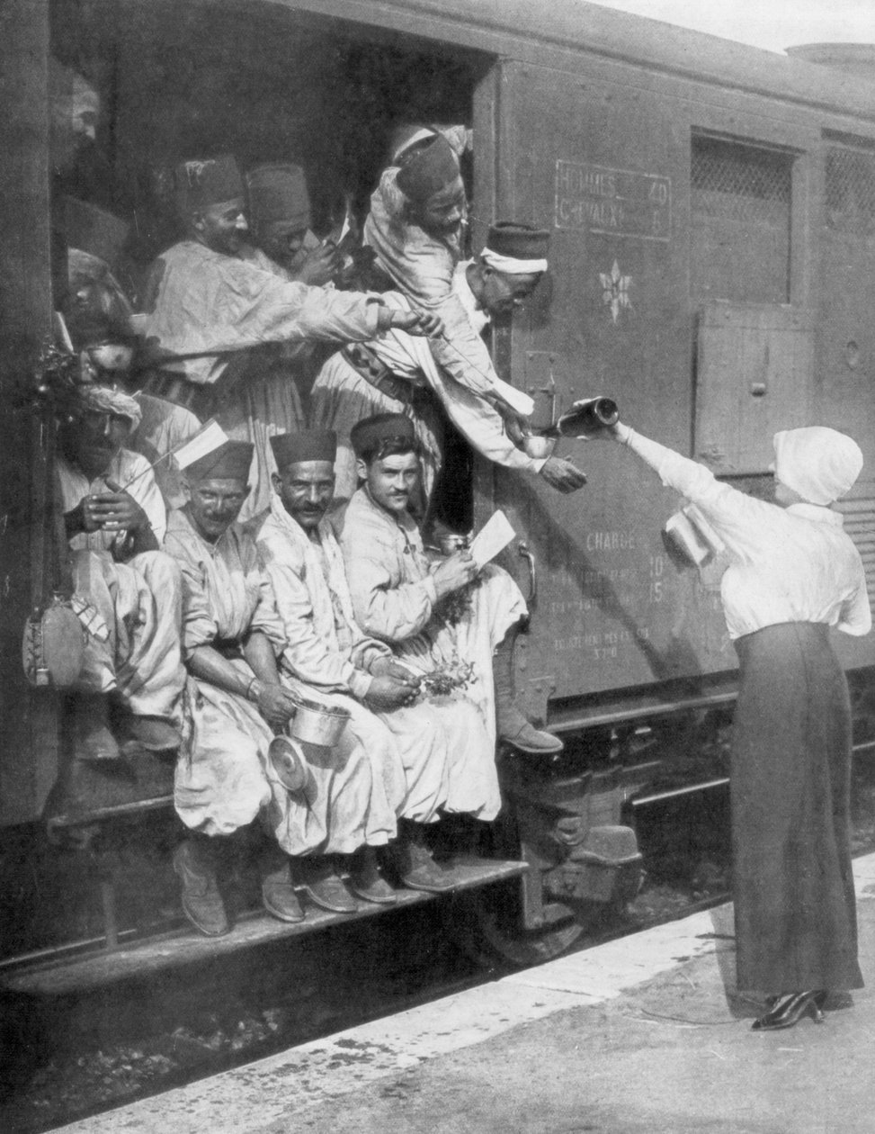 Turečtí střelci na cestě vlakem na frontu, 1914 od Unbekannt