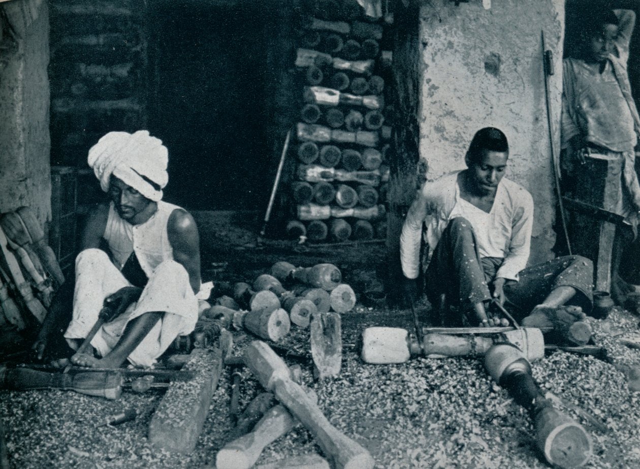 Otočné dřevěné nohy postele, c1942 od Unbekannt