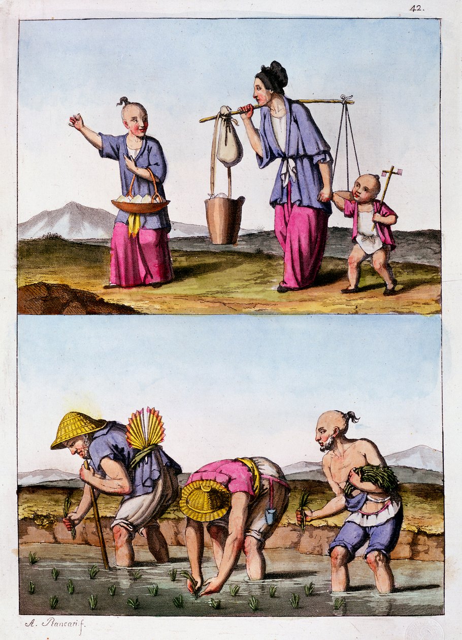 Dvě čínské scény, c1830 od Unbekannt