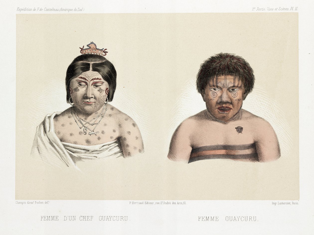 Dvě ženy Guaycuru, Jižní Amerika, c 1843-1847 od Unbekannt