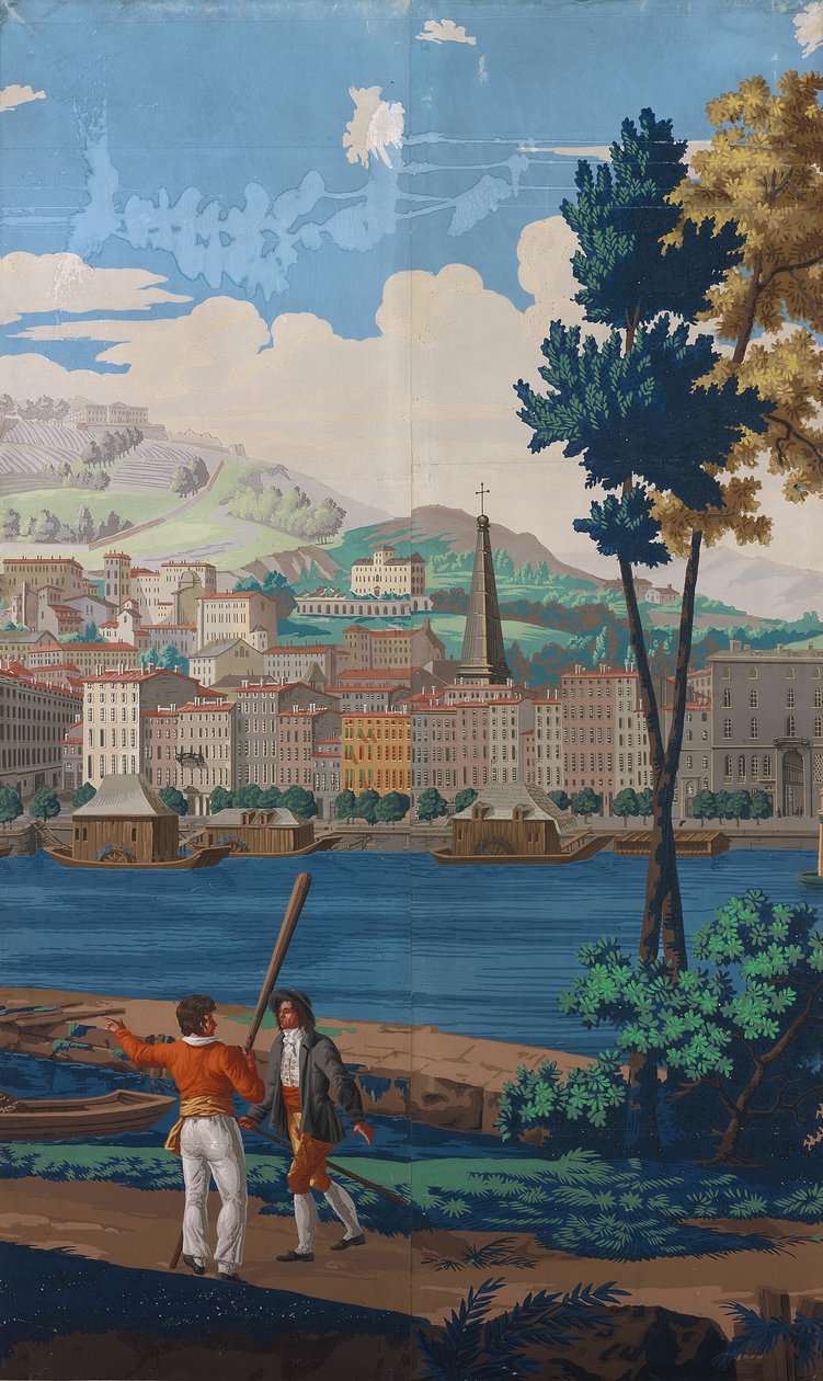 Dva spojené panely: Pohledy na Lyon, Francie, první vydání, 1821. od Unbekannt