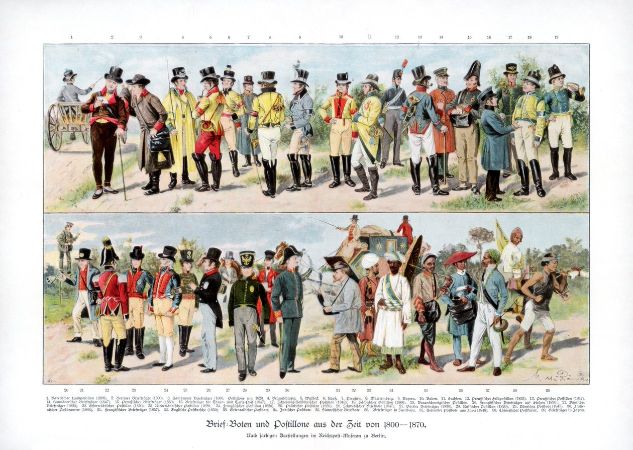 Typy pošťáků z let 1800-1870, 1900 od Unbekannt