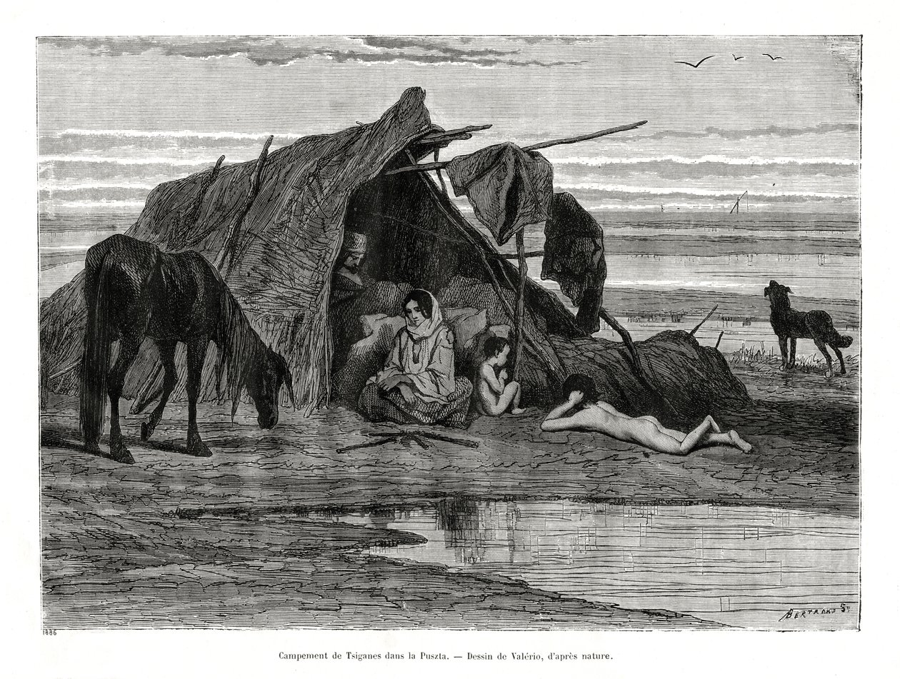 Tziganes kempování v Puszta, 1886 od Unbekannt
