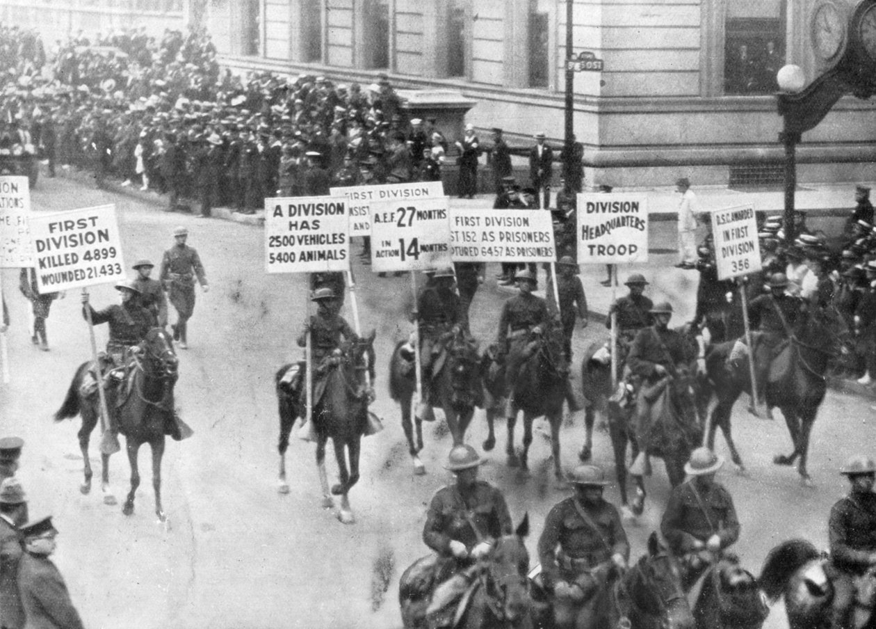 1. americká armáda na Victory Parade, New York, USA, 10. září 1919 od Unbekannt