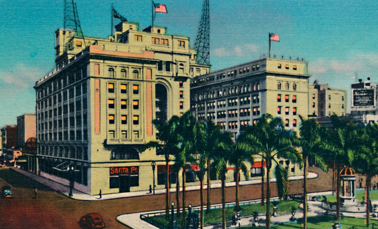 NÁS. Grant Hotel a Plaza. San Diego, Kalifornie, c1941 od Unbekannt