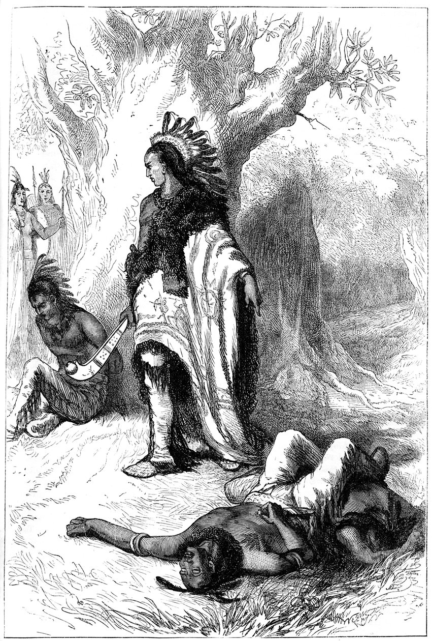Uncas a Miantonomoh, 1643 c1880 od Unbekannt