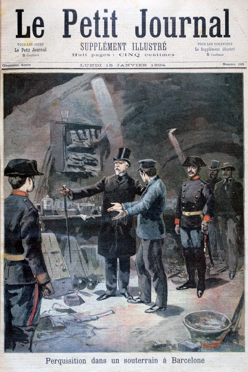 Podzemní hledání anarchistů, Barcelona, 1894 od Unbekannt