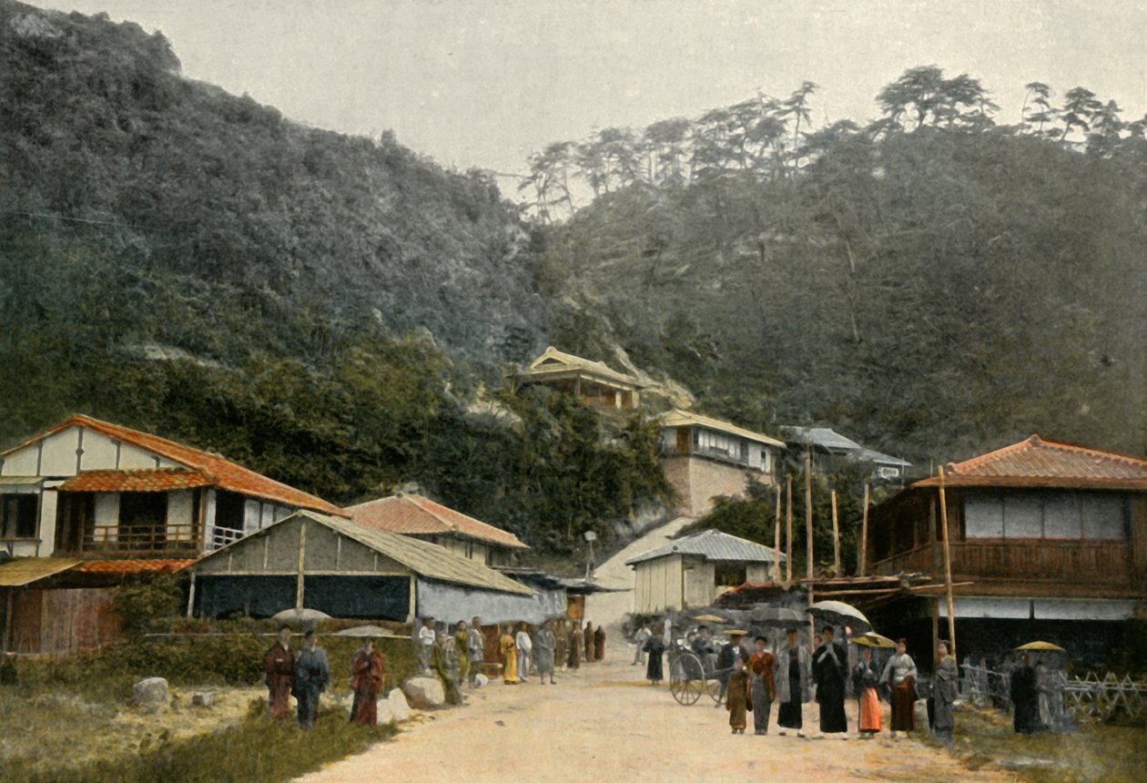 Une Rue A Nunobiki, Pres De Kobe, A Road in Nunobiki, near Kobe, 1900. od Unbekannt