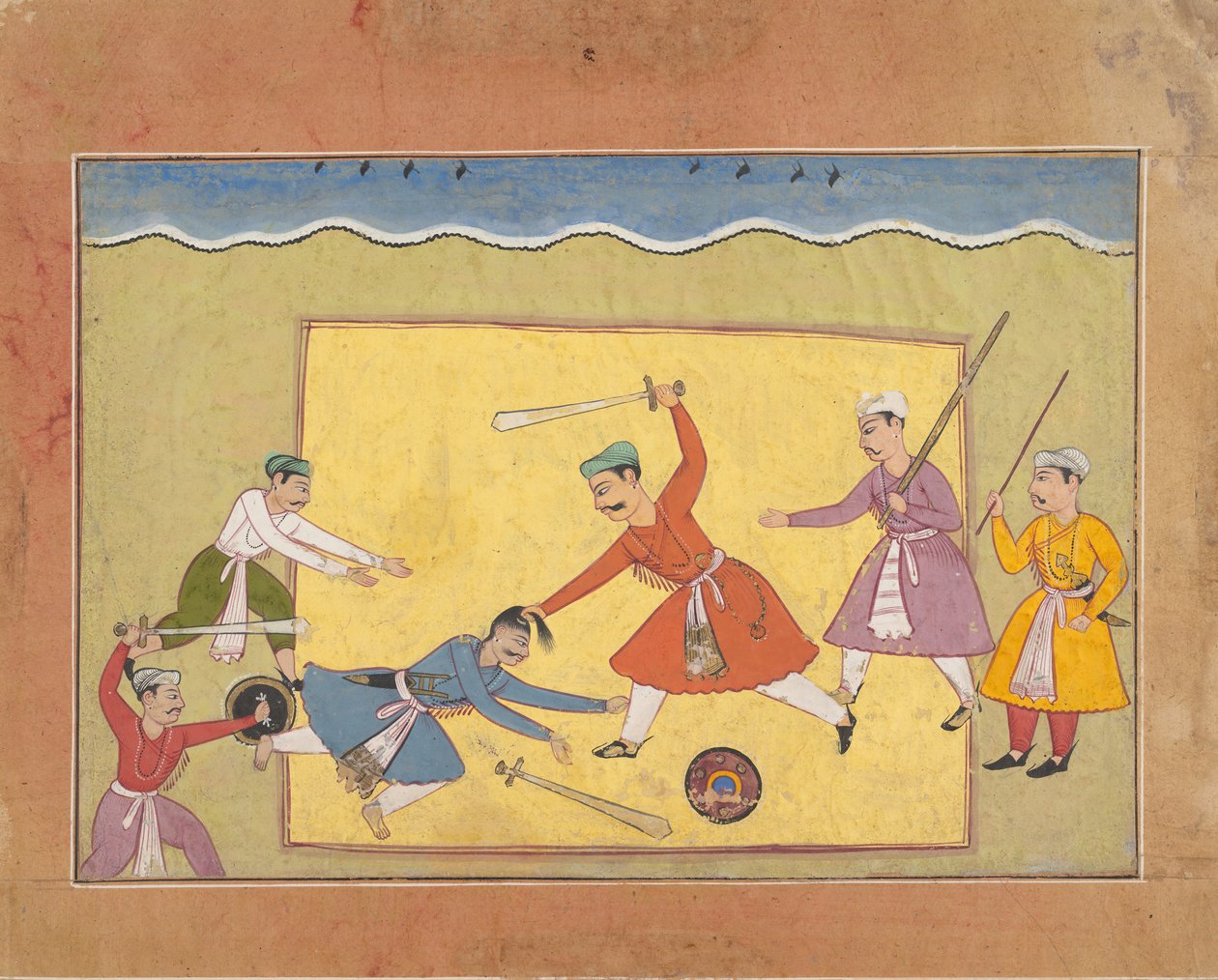 Neidentifikovaná stránka z rozptýlené Bhagavata Purana Starověké příběhy Pána Višnua, ca. 1610. od Unbekannt