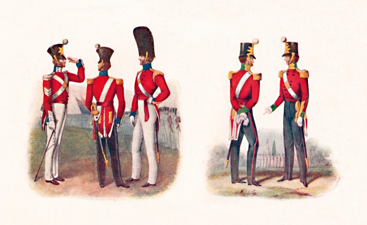 Uniformy 86. Regt., 1842, a Regt., 1848, 1904 od Unbekannt