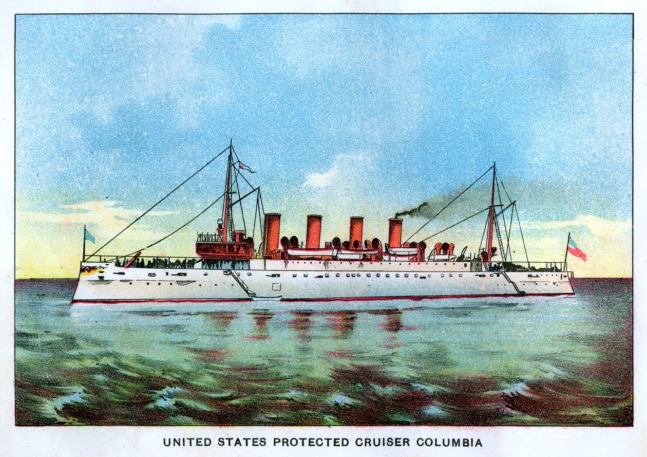 United States Protected Cruiser Columbia, c1890s od Unbekannt